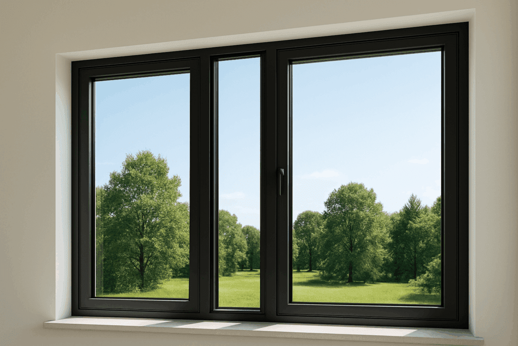 Modern aluminium windows with black frames — aluminium windows